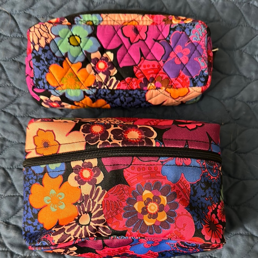 NWOT Vera Bradley Multicolor Floral Cosmetic Bag Set